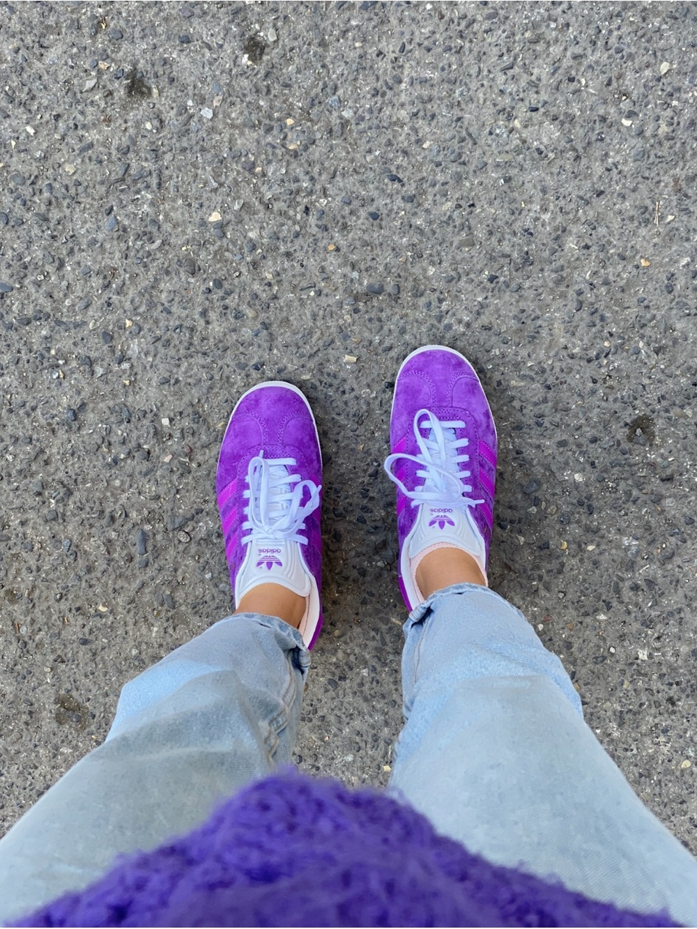 adidas Gazelle Purple Suede Casual Sneakers with White Accents